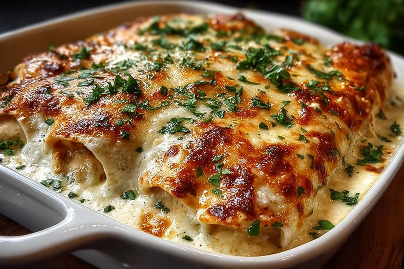 Creamy White Chicken Enchiladas