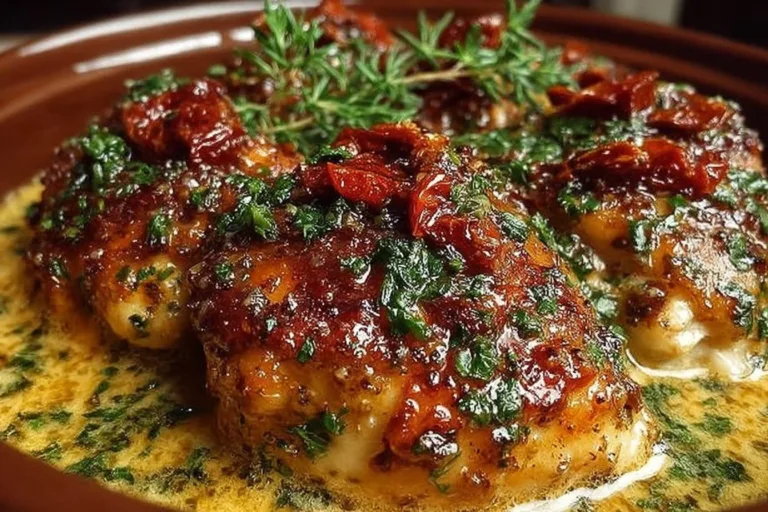 Crock Pot Marry Me Chicken dish garnished with herbs