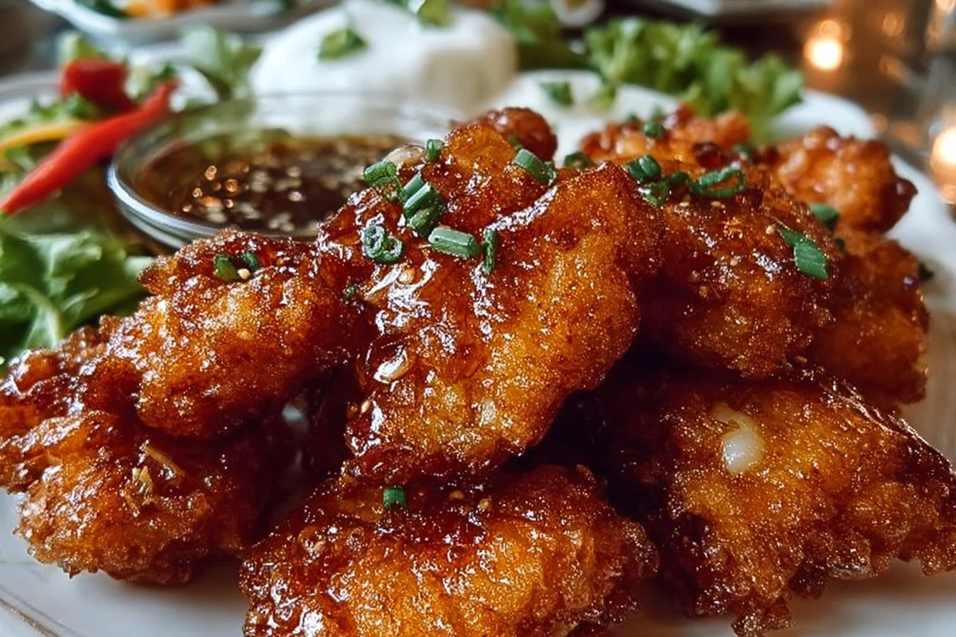 Delightful Hawaiian Fried Garlic Chicken ready for dinner.