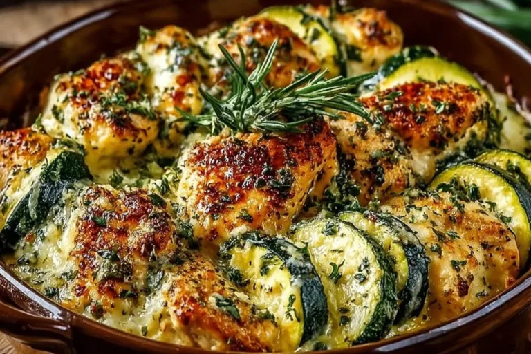 Easy Chicken Zucchini Bake with tender chicken and fresh zucchini