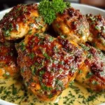 Delicious plate of Easy Marry Me Chicken garnished with fresh herbs