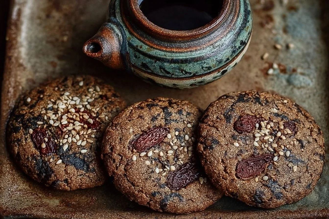 Hojicha cookies featuring roasted green tea flavor