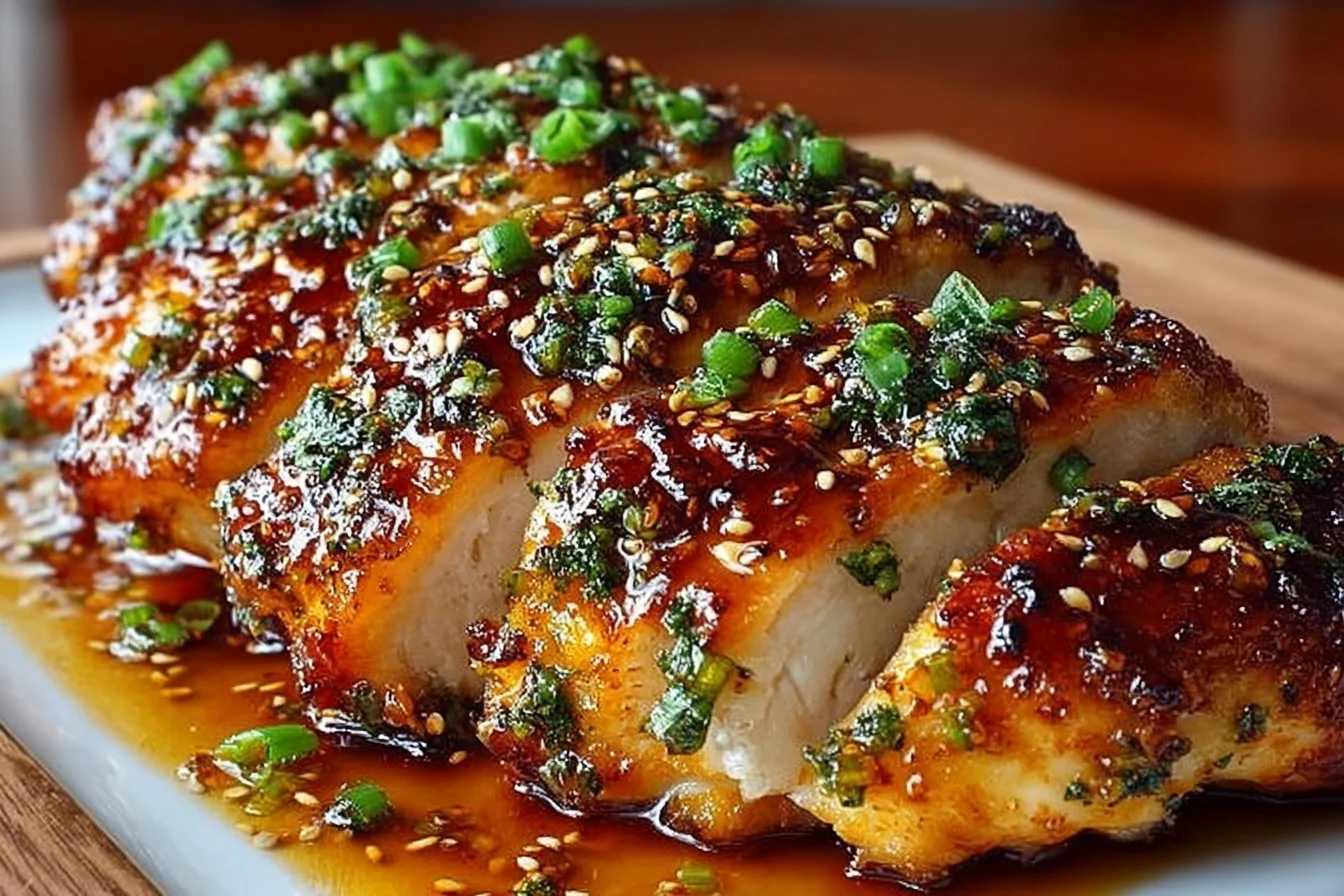 Delicious Honey Garlic Chicken Breasts with a savory glaze