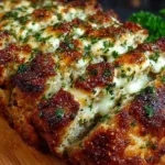 Italian chicken meatloaf served with herbs and tomato sauce