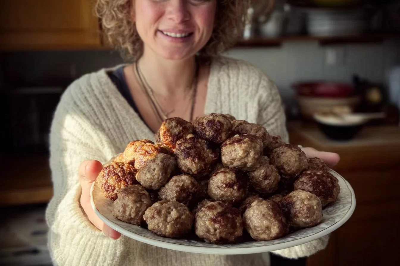 Delicious Italian meatballs served with marinara sauce and spaghetti