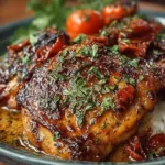 Delicious Marry Me Chicken Thighs garnished and ready to serve.