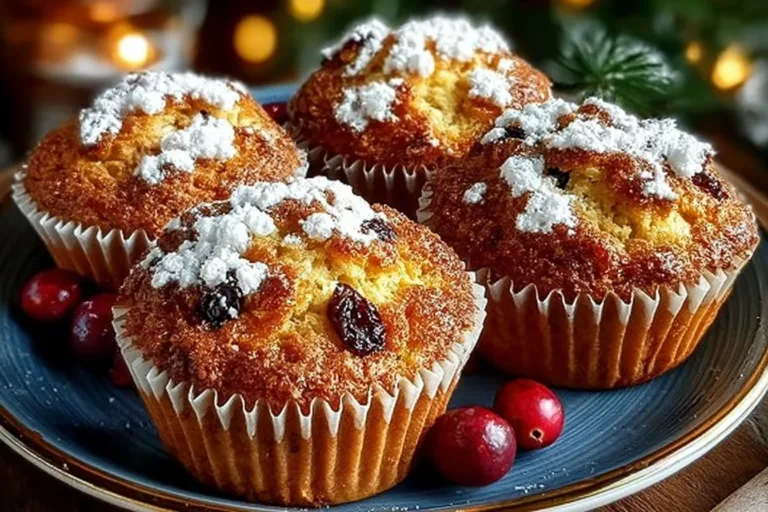 Delicious homemade Nigella Christmas Muffins with festive decorations