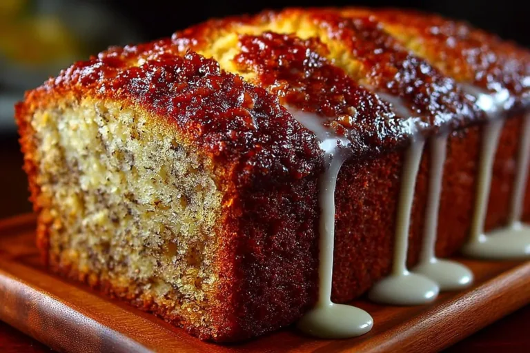 Paula Deen's delicious banana nut bread fresh out of the oven.