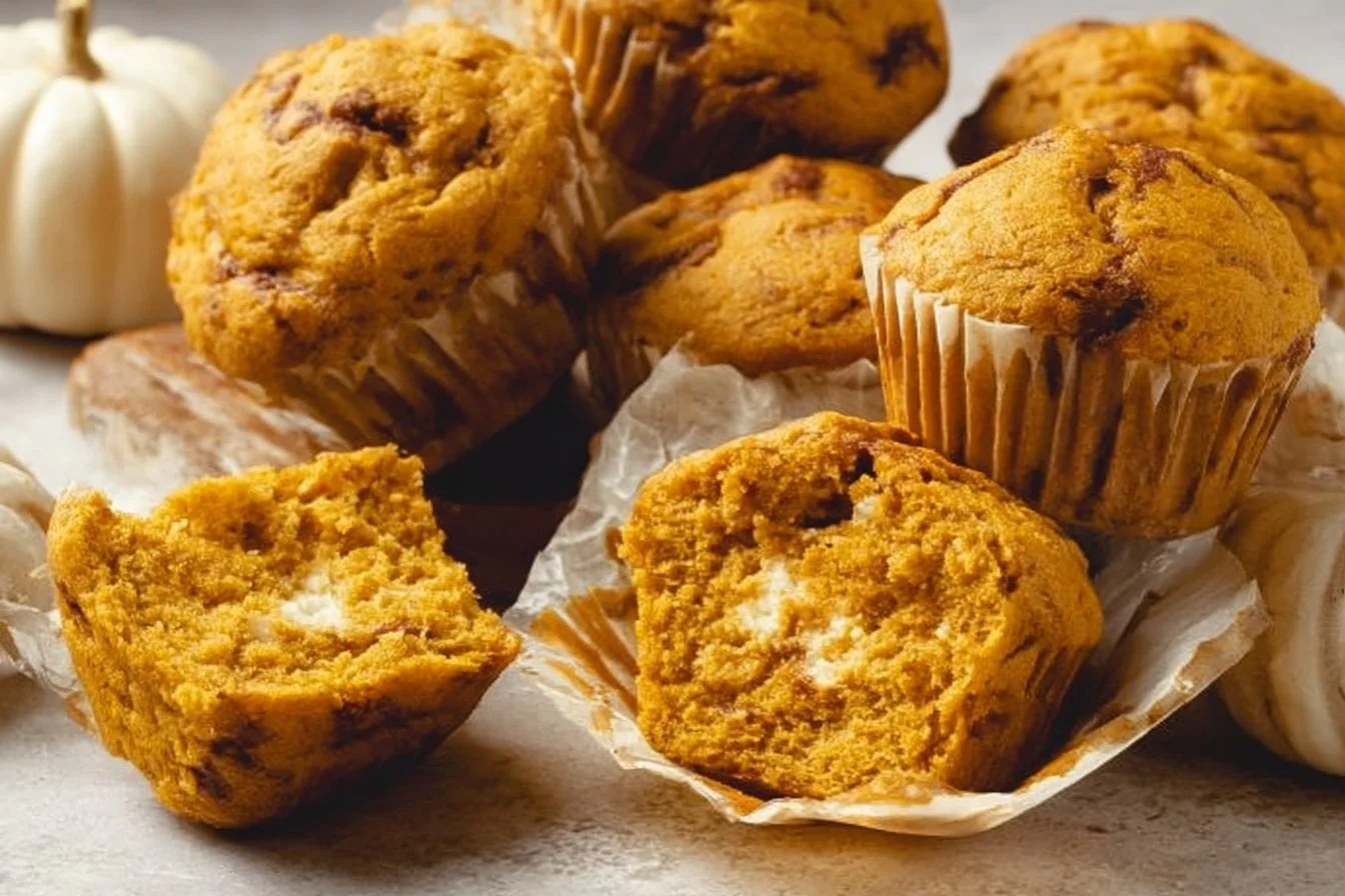 Delicious Pumpkin Cream Cheese Muffins fresh out of the oven