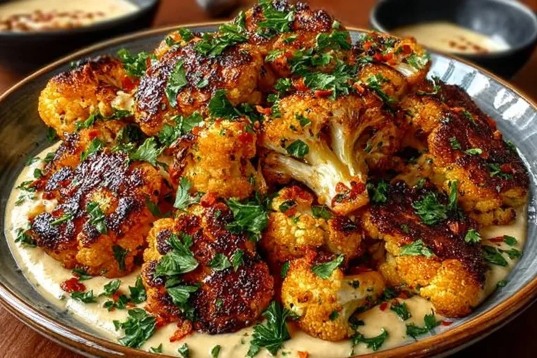 Savory Moroccan Cauliflower dish with spices and herbs