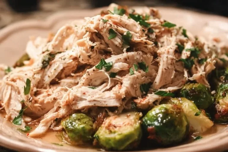Delicious slow-cooker chicken dish garnished with fresh herbs