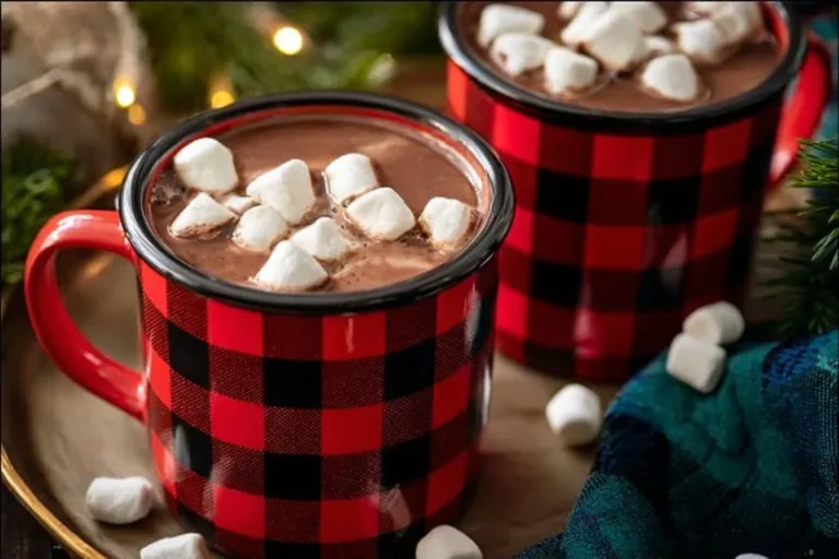 A cup of slow cooker hot chocolate topped with whipped cream and chocolate shavings.
