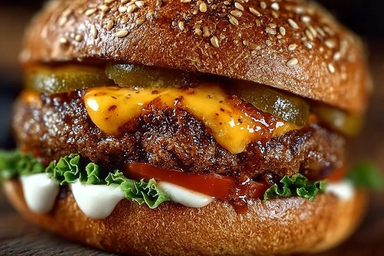 Delicious homemade smash burger with secret sauce recipe