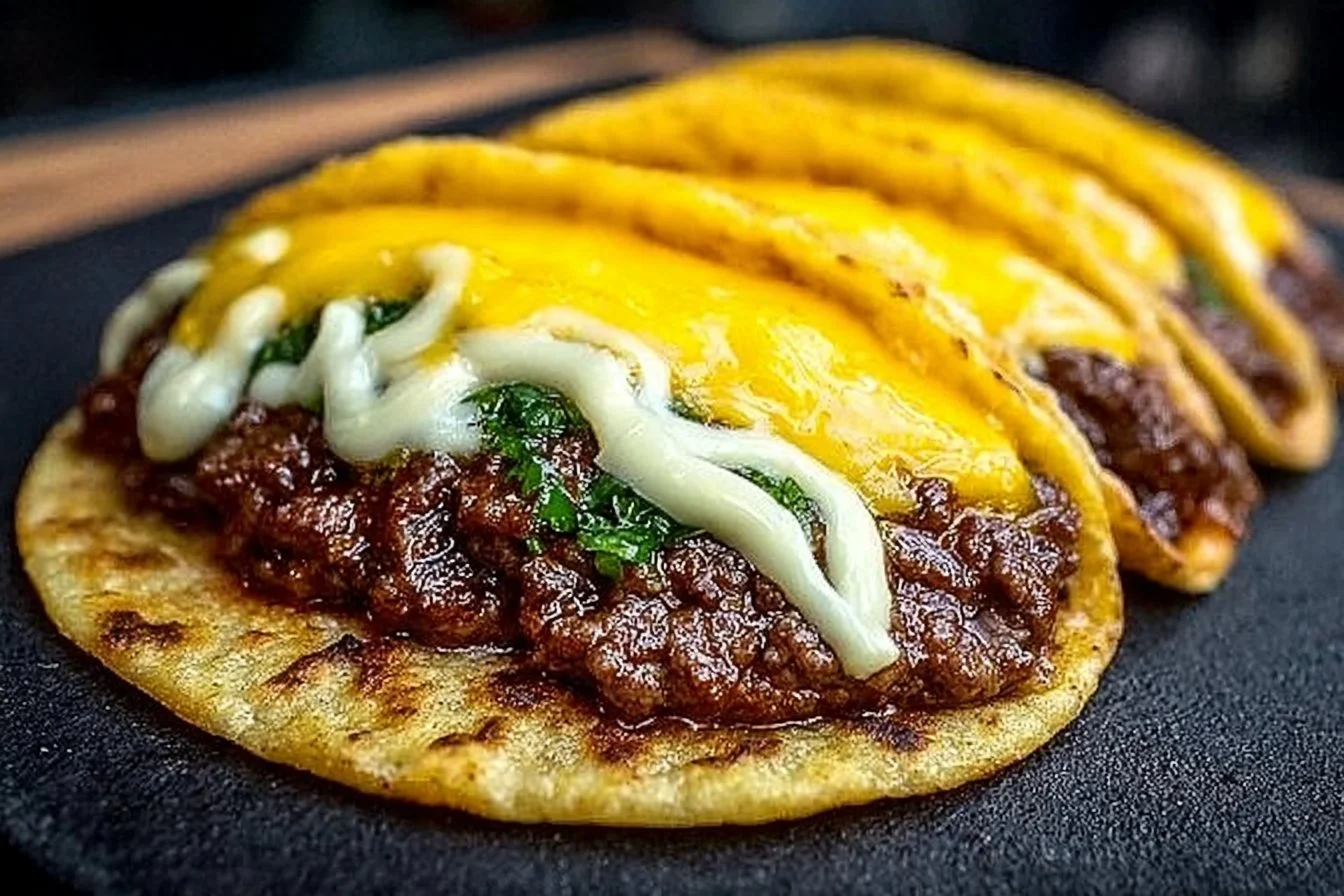 Smash Burger Tacos - a delicious fusion of burgers and tacos on a plate