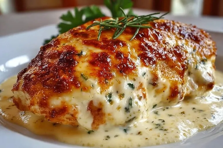 Smothered cheesy sour cream chicken served with a side of vegetables