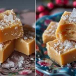 Delicious homemade Swedish vanilla fudge dessert in a chocolate dish