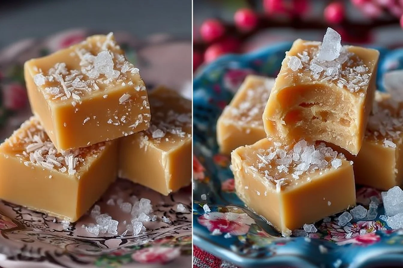 Delicious homemade Swedish vanilla fudge dessert in a chocolate dish