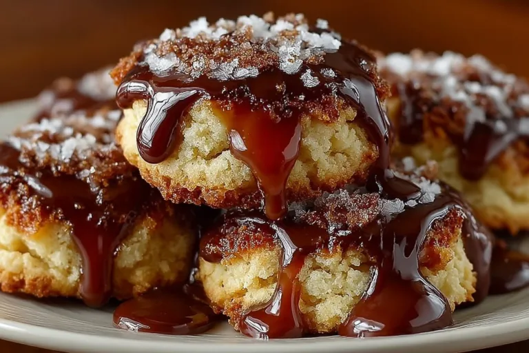Delicious Twix thumbprint cookies with caramel and chocolate topping