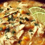 A bowl of delicious white chicken chili garnished with cilantro
