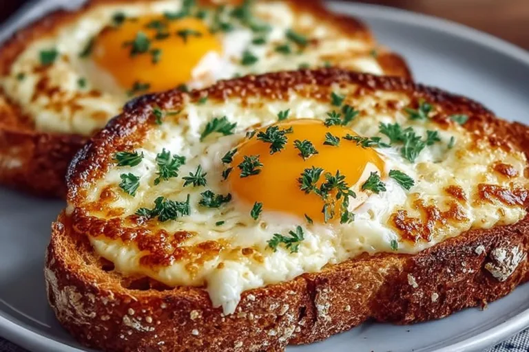 Delicious air fryer egg and cheese toast served on a plate