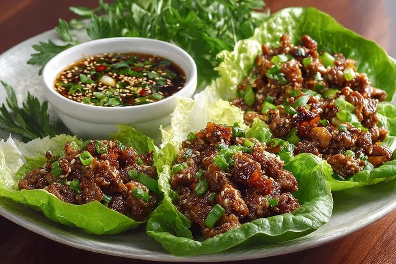 Delicious Asian lettuce wraps filled with vegetables and protein for a healthy meal