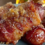 Bacon Wrapped Little Smokies appetizer on a platter