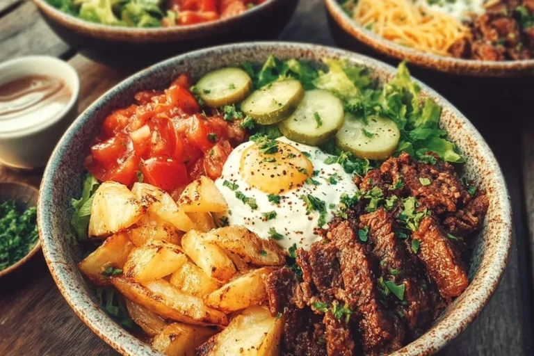 Delicious Burger Bowls featuring fresh ingredients and juicy flavors.