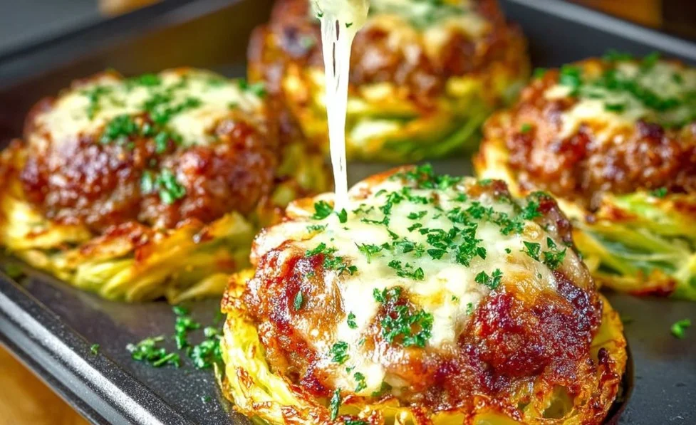 Delicious cabbage burgers served with toppings on a plate.