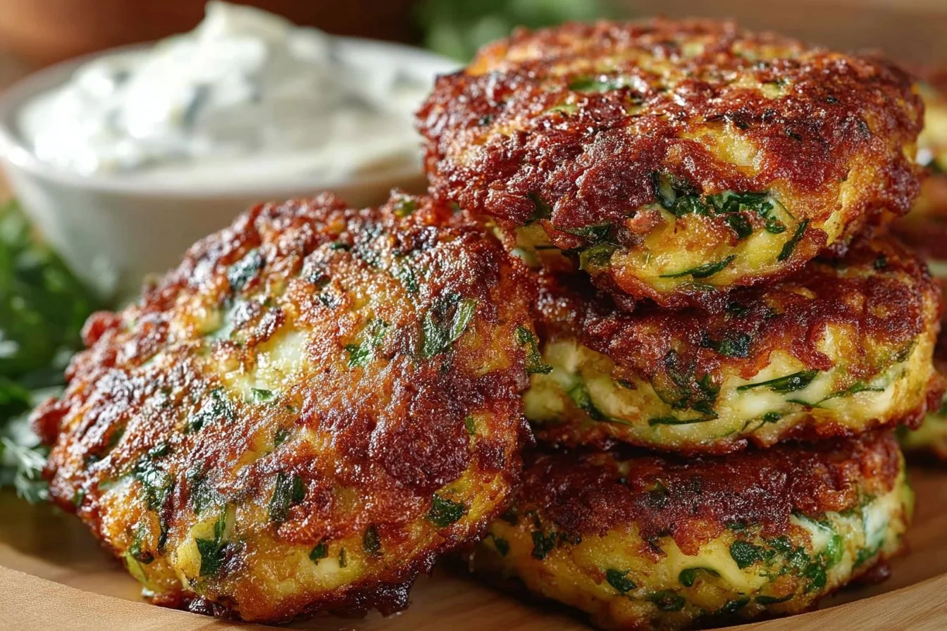 Deliciously crispy cabbage patties served on a plate