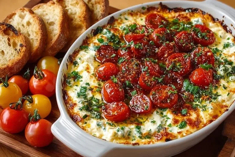Delicious Caprese Dip with tomatoes, mozzarella, and basil served in a bowl