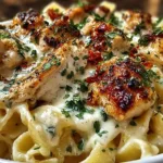 Delicious Chicken Alfredo Pasta with creamy sauce and tender chicken.