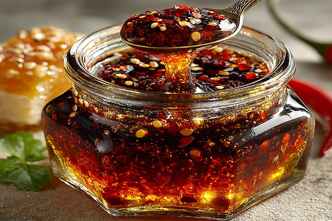 Homemade Chili Crisp recipe with spices and oil