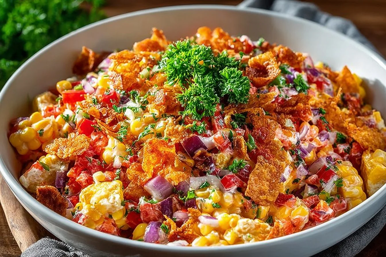 Delicious Corn and Frito Salad served in a bowl