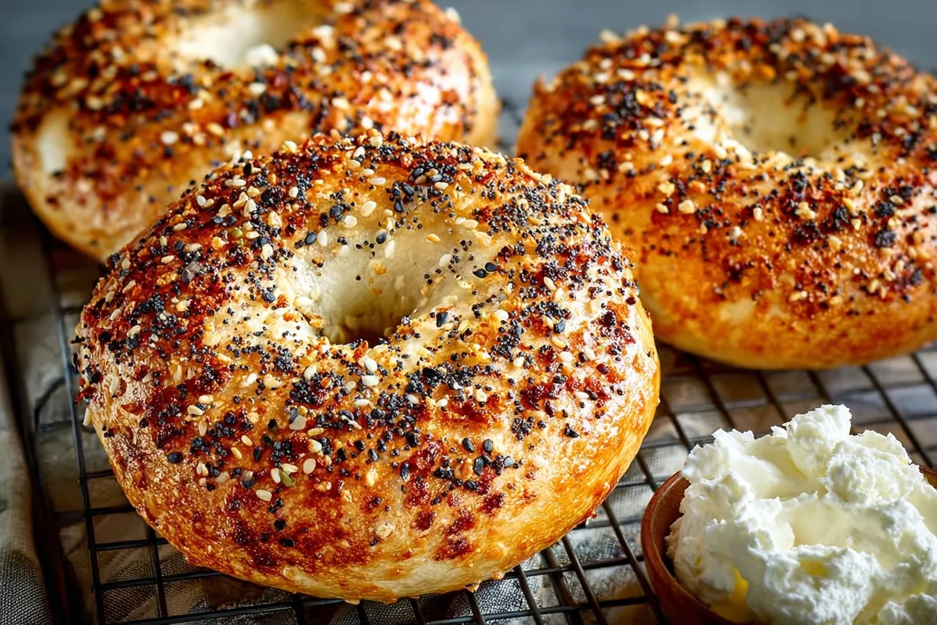 Cottage Cheese Protein Bagels freshly baked and ready to enjoy