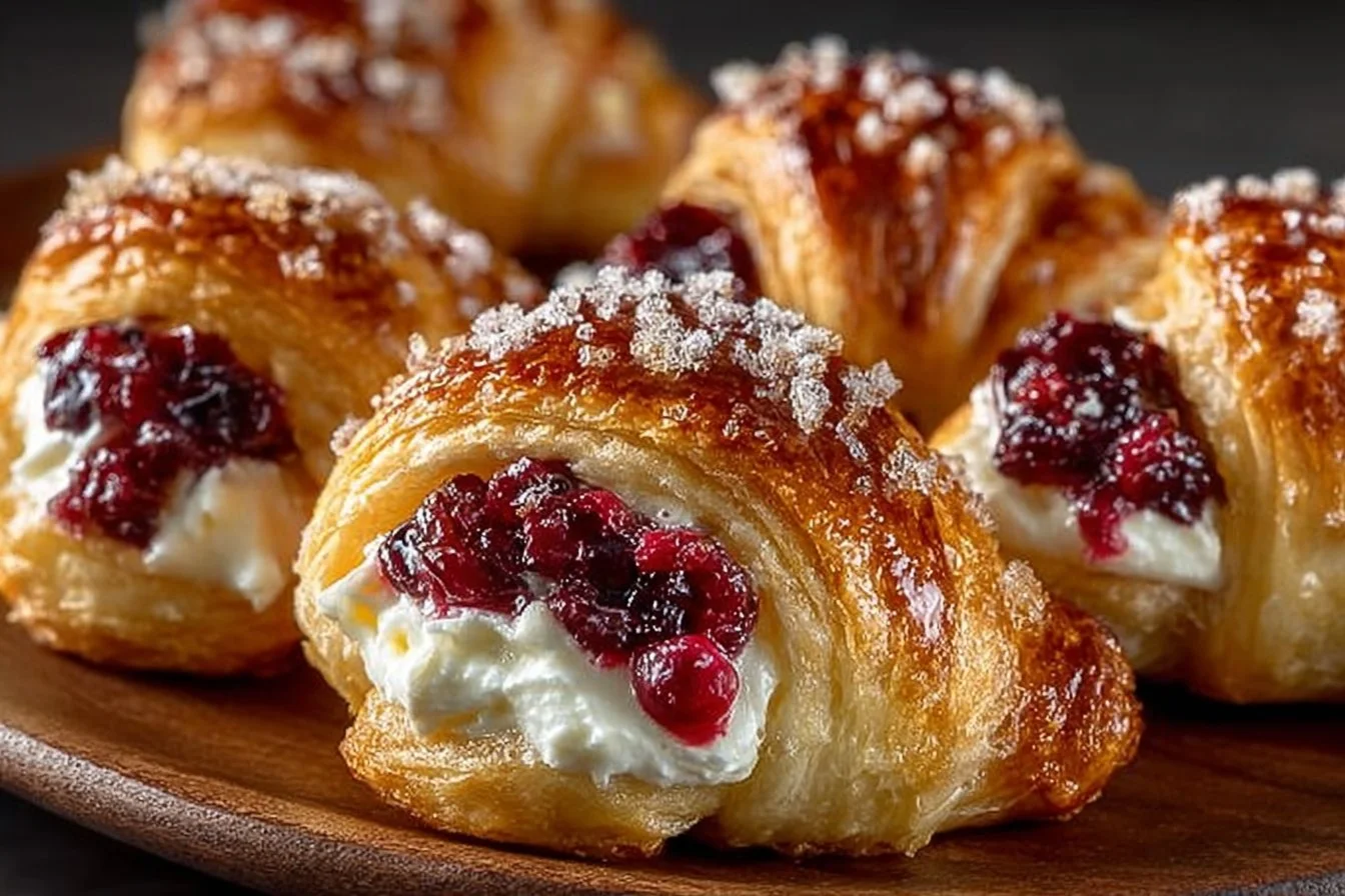 Cranberry Cream Cheese Crescent Bites served on a platter