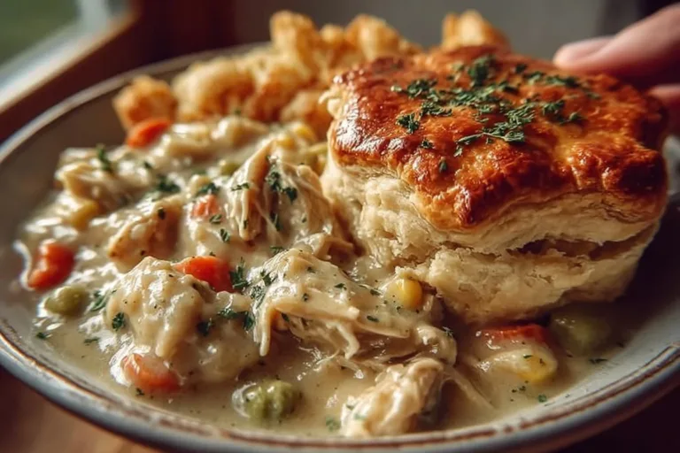 Crock Pot Chicken Pot Pie with flaky crust and savory filling