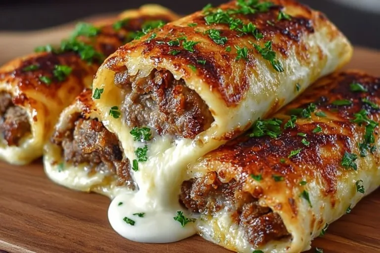 Delicious Keto Philly Cheesesteak roll-ups ready to eat.