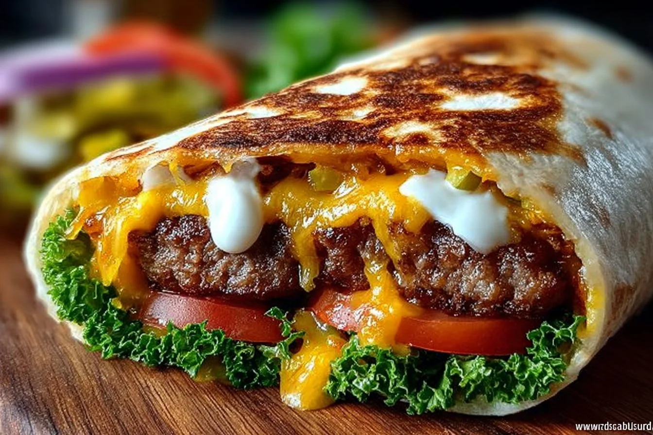 Delicious Smash Burger Tortilla Wrap
