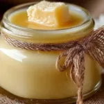 Homemade beef tallow prepared using an easy recipe in a kitchen setting.