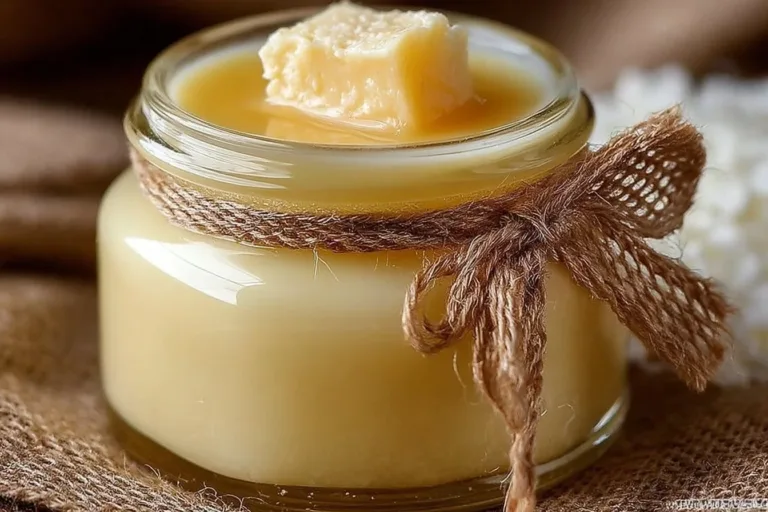 Homemade beef tallow prepared using an easy recipe in a kitchen setting.