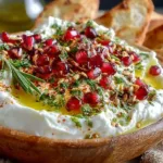 Healthy Labneh yogurt dip served with fresh veggies and pita bread