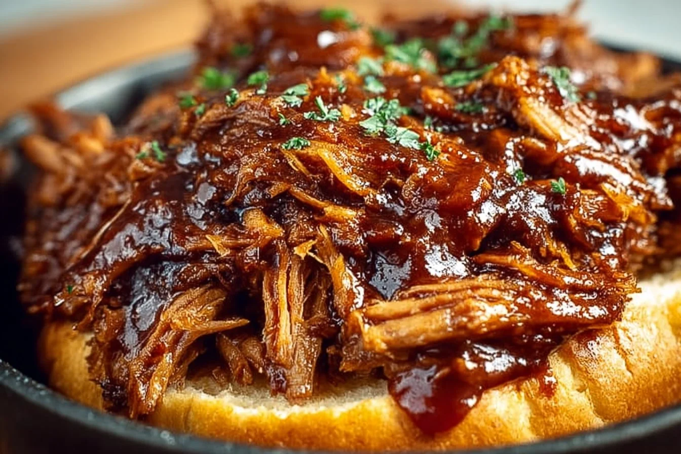 Delicious Instant Pot Pulled Pork served with coleslaw