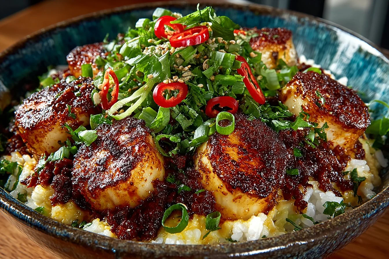 Delicious Korean marinated eggs served in a bowl with spices and ingredients.