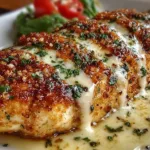 Longhorn Steakhouse Parmesan Chicken served with fresh herbs and cheese