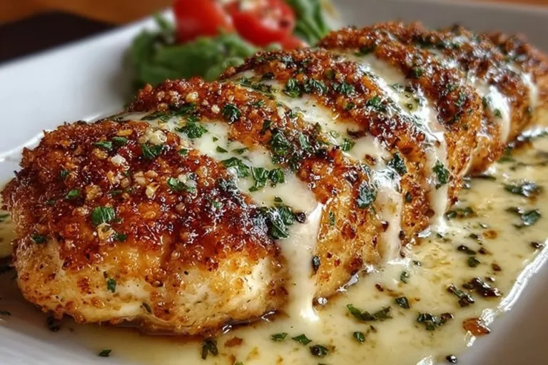 Longhorn Steakhouse Parmesan Chicken served with fresh herbs and cheese