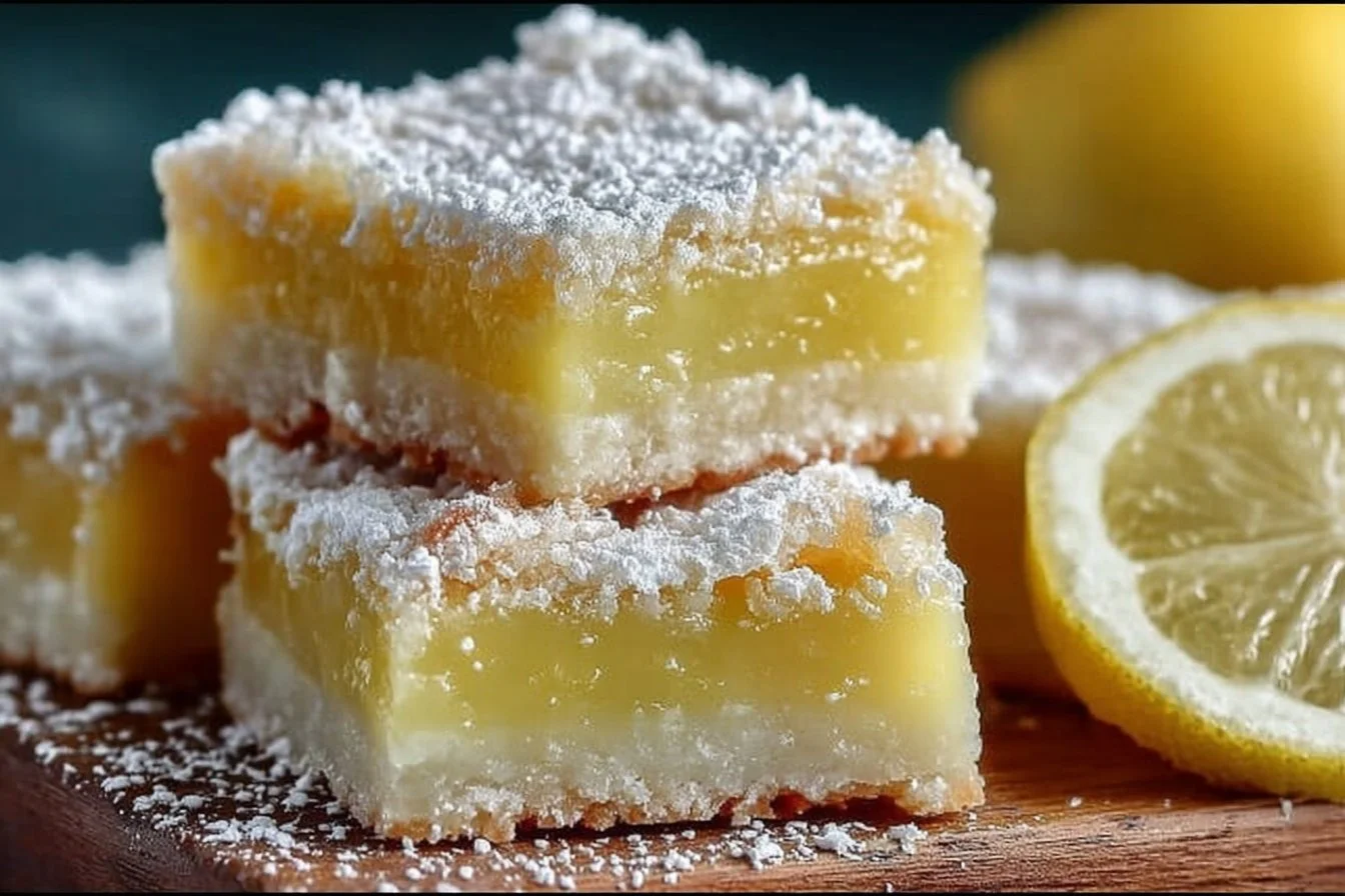 Delicious homemade Meyer lemon bars on a cooling rack.