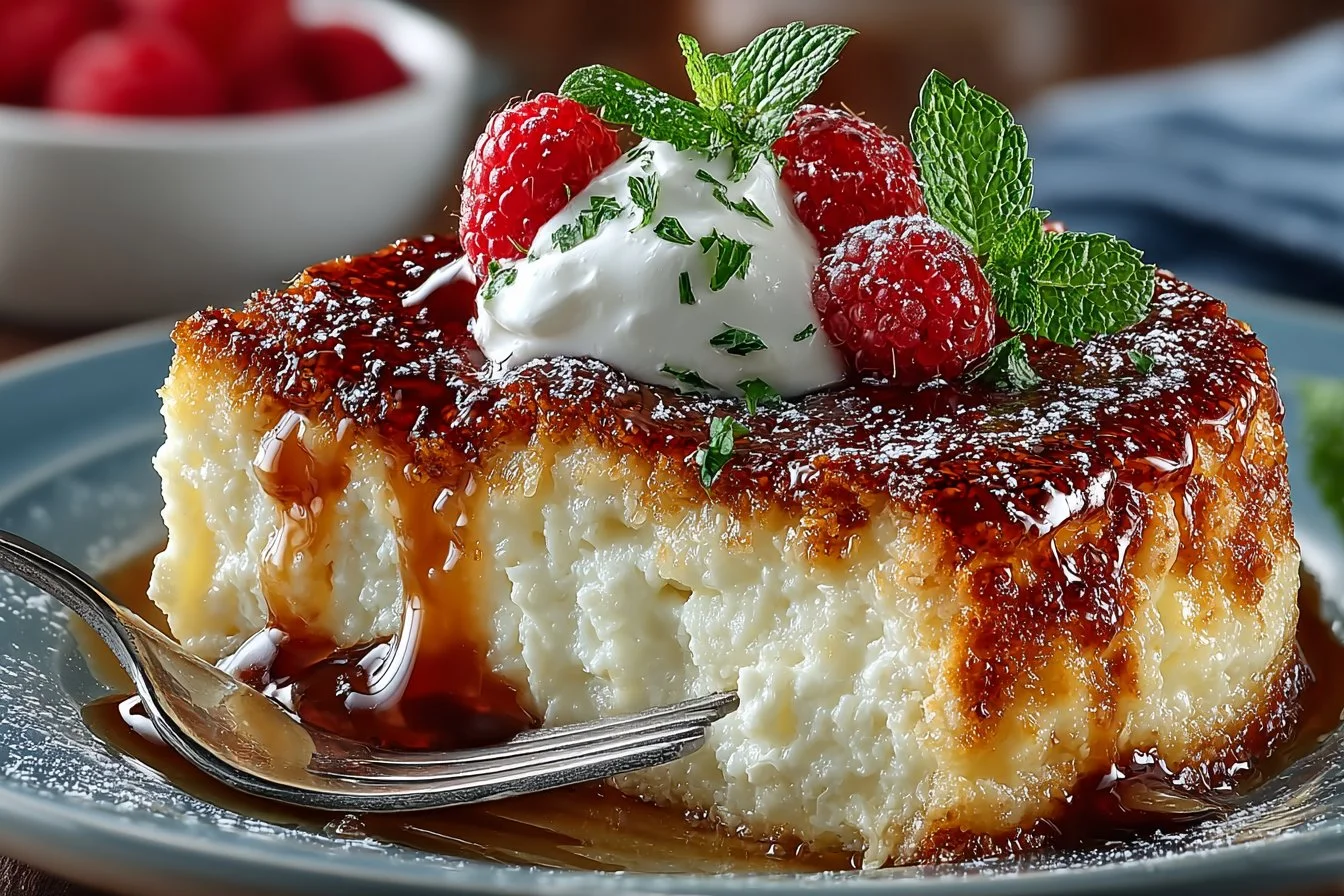 Delicious Overnight Crème Brûlée French Toast Bake served on a plate