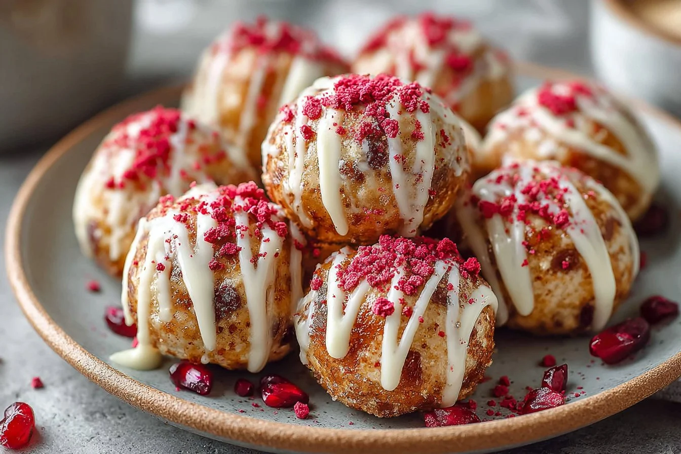 Healthy Raspberry White Chocolate Energy Balls for a nutritious snack