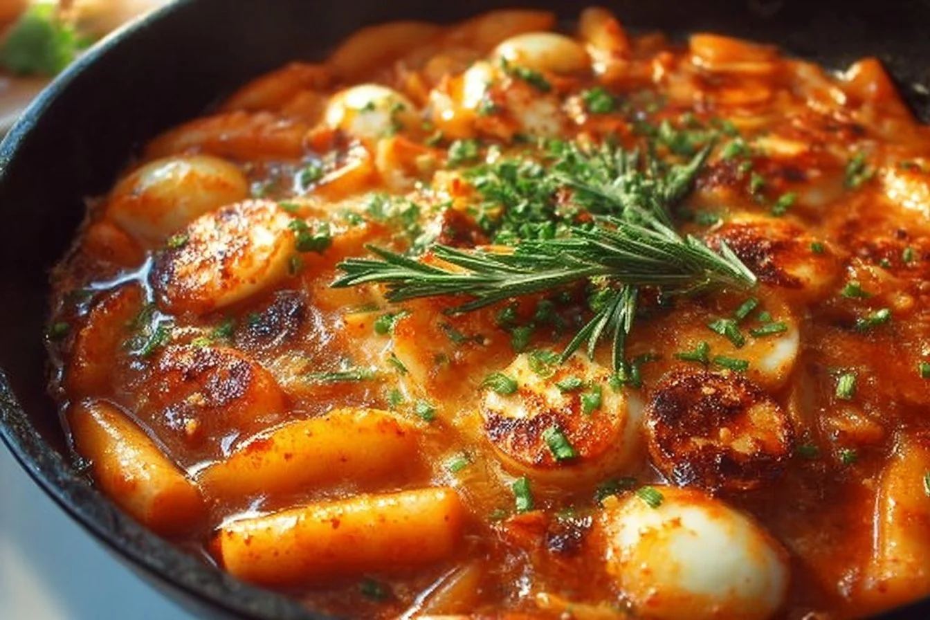 Delicious Rose Tteokbokki dish - creamy and flavorful Korean street food