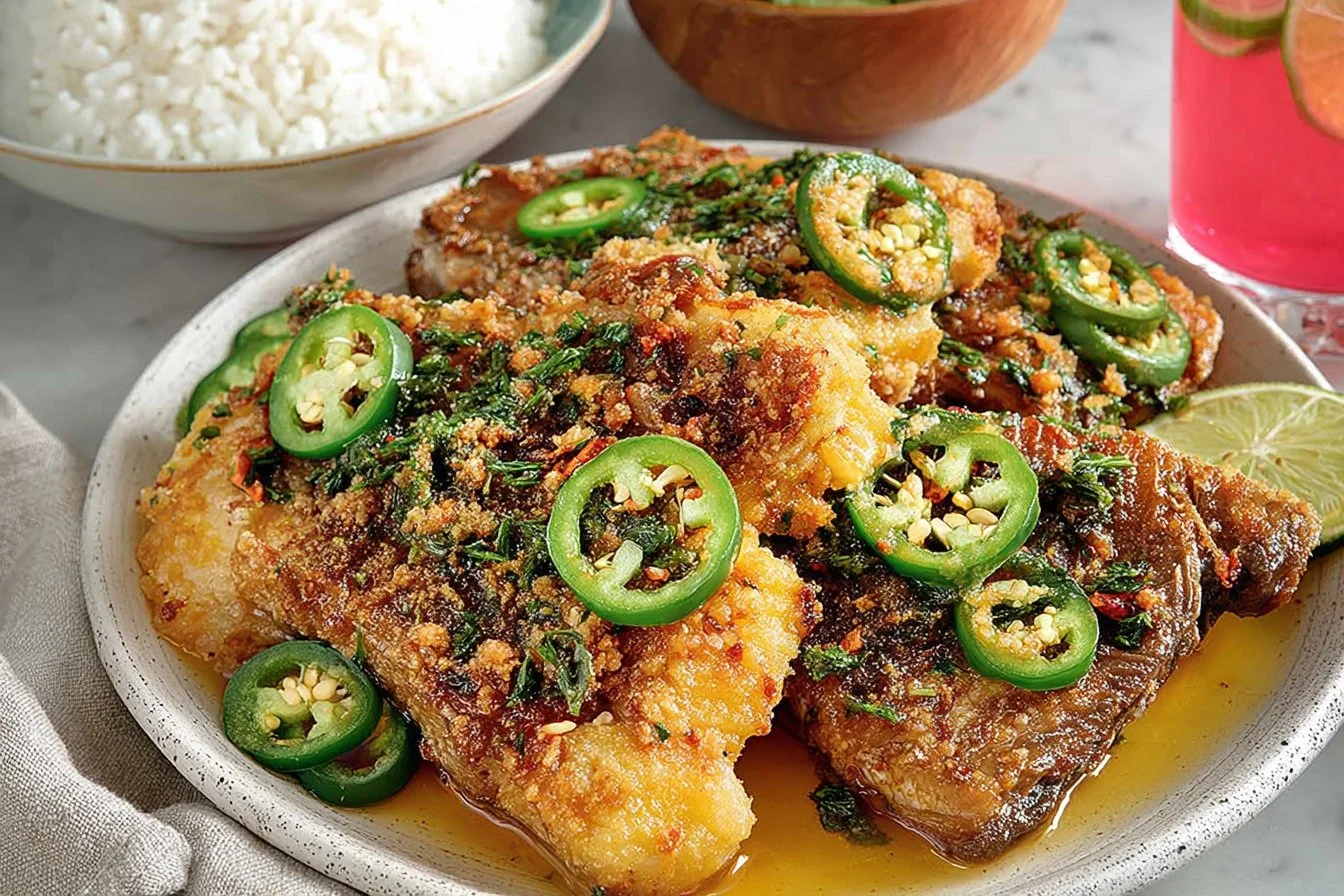 Delicious salt and pepper pork chops cooked to perfection on a plate.